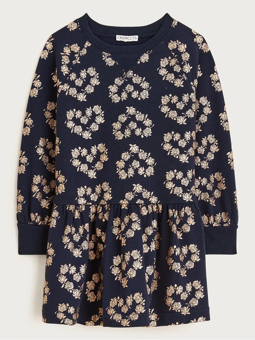 Crewcuts Black Sweater with Metallic Rose Floral Accents